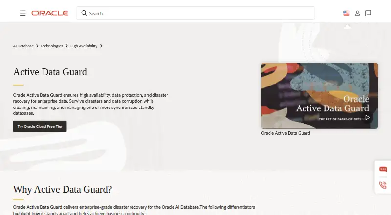 Oracle Data Guard's website