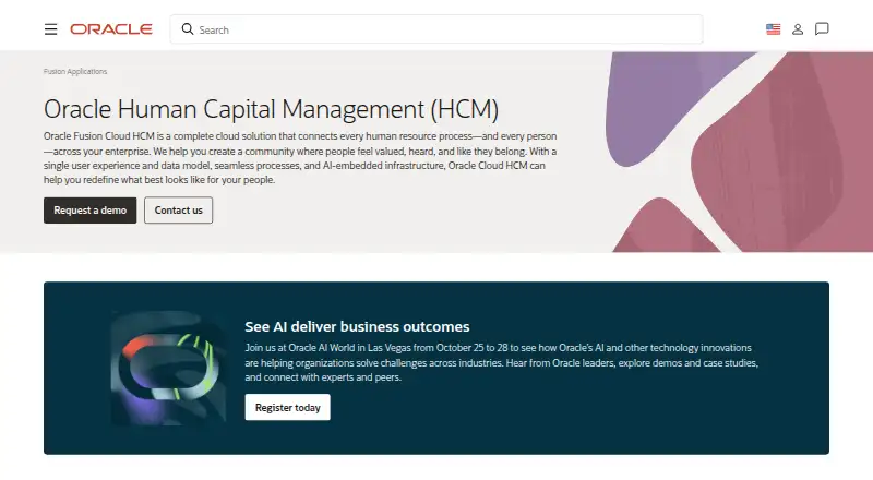 Oracle Benefits's website