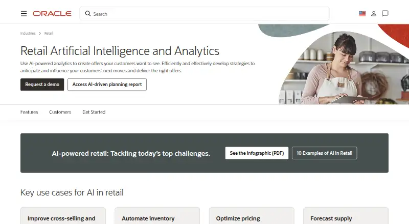 The Oracle Retail Lifecycle Pricing Optimization Cloud homepage