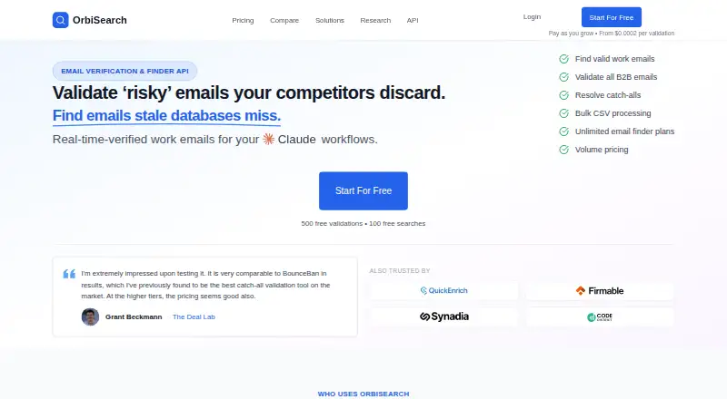OrbiSearch's website