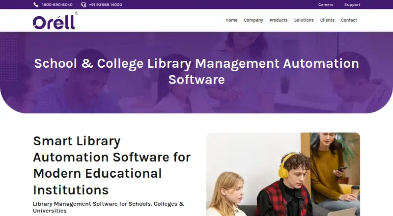 Orell Library Management Software's website