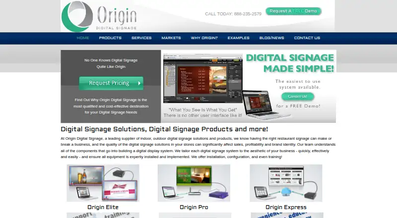 Origin Express's website