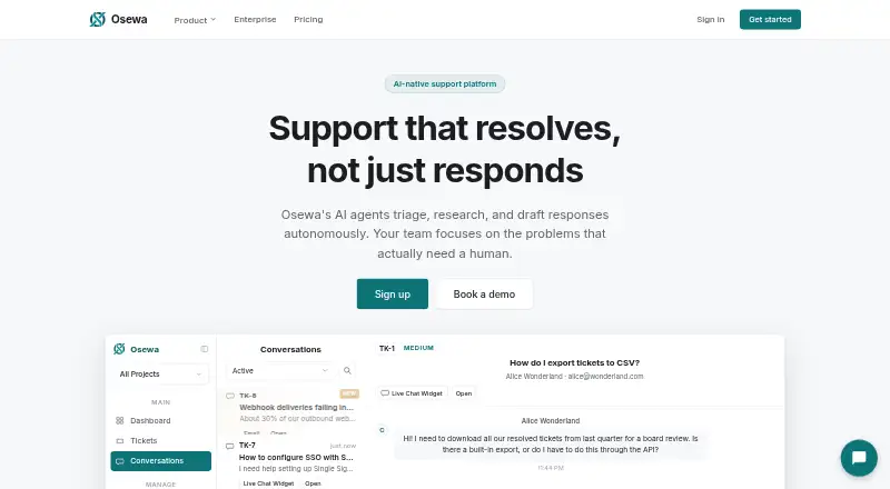 Osewa's website