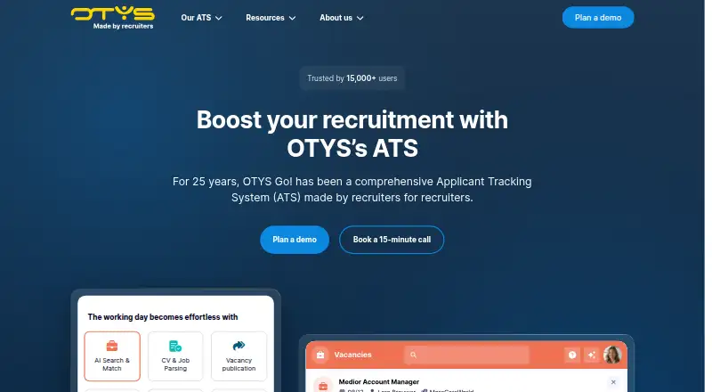 The OTYS Go! homepage