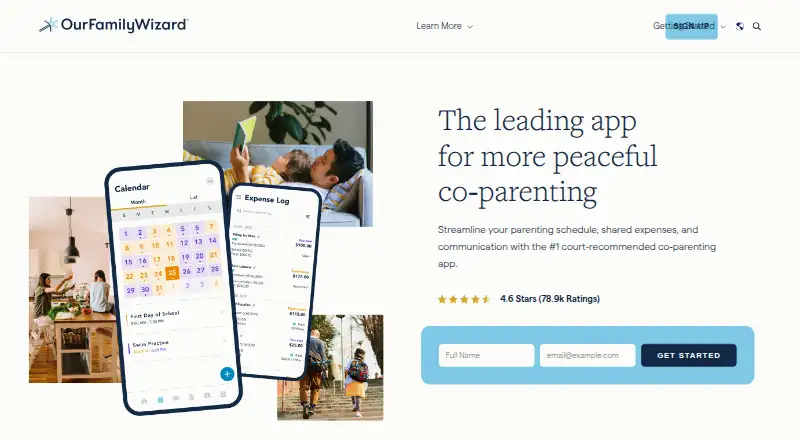 OurFamilyWizard's website
