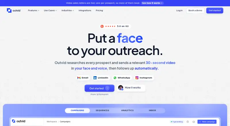 The Outvid homepage