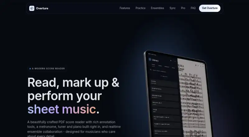 Overture's website