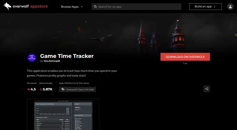 Game Time Tracker's website