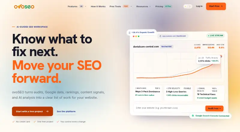 ovoSEO's website