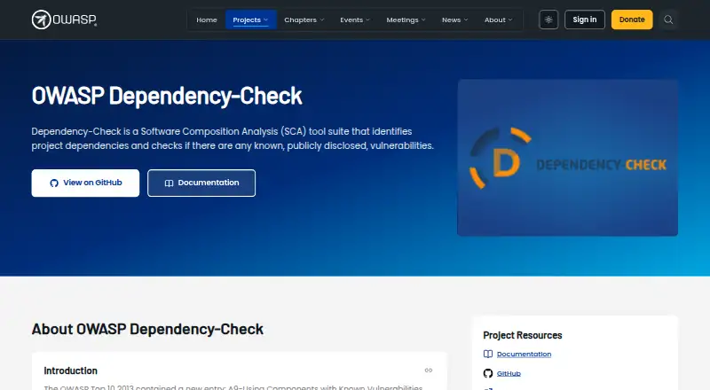 OWASP Dependency-Check's website