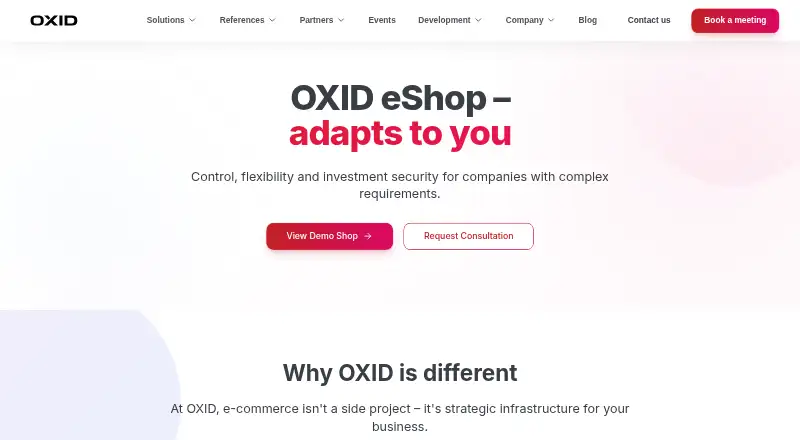 The OXID eShop homepage