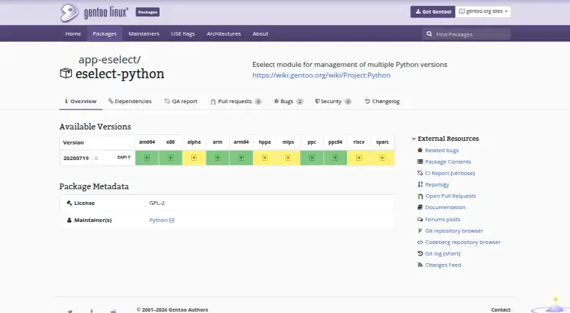 eselect-python's website