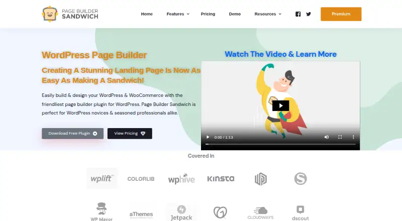 The Page Builder Sandwich homepage