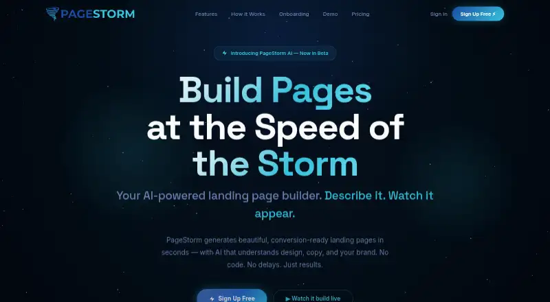 PageStorm AI's website