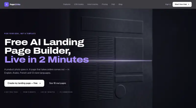 PageStrike's website
