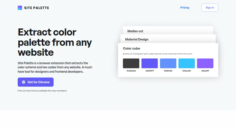 The Site Palette homepage