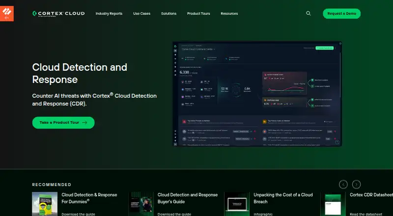 Cortex Cloud Detection and Response's website