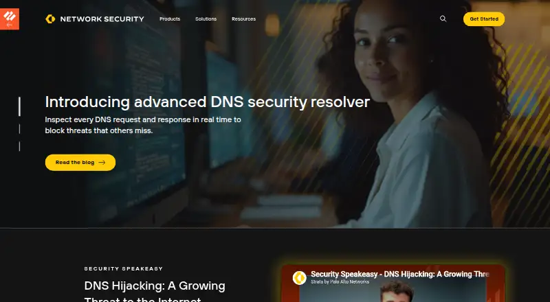 Palo Alto Networks Advanced DNS Security's website