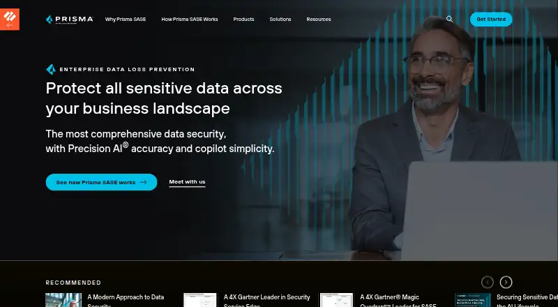 Palo Alto Networks Enterprise DLP's website