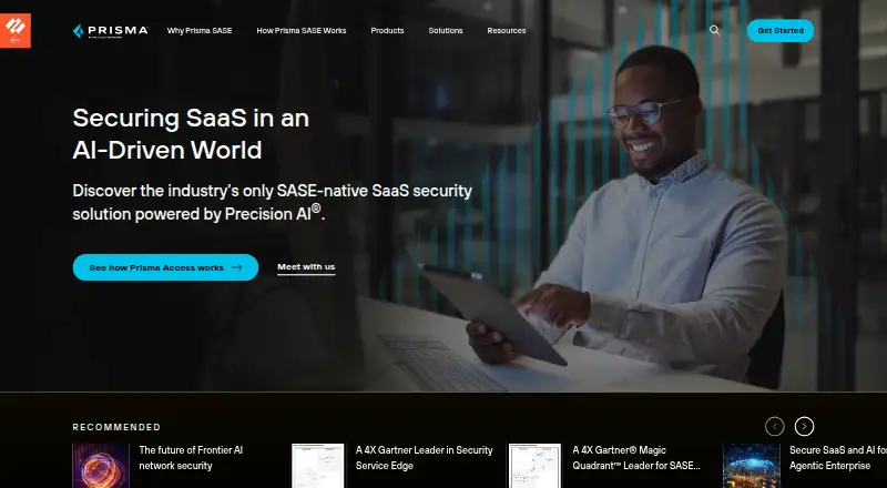 Palo Alto Networks Next-Generation CASB's website