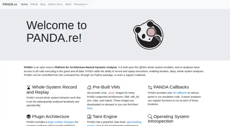 The PANDA homepage