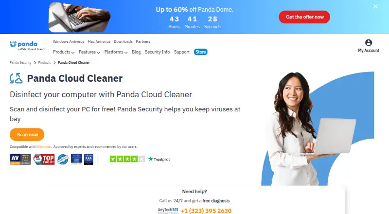 The Panda Cloud Cleaner homepage