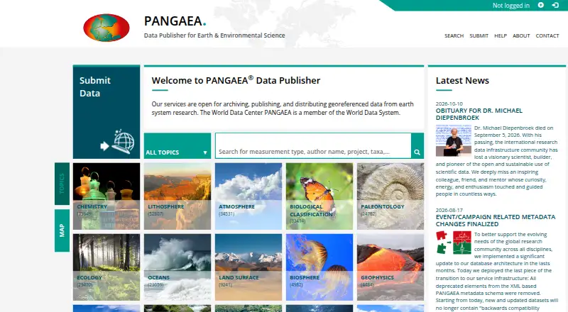 PANGAEA's website