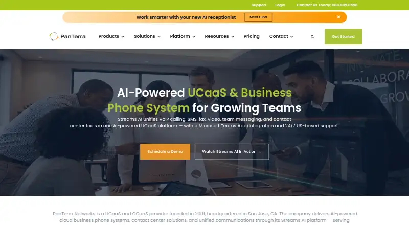 The PanTerra Streams.AI homepage