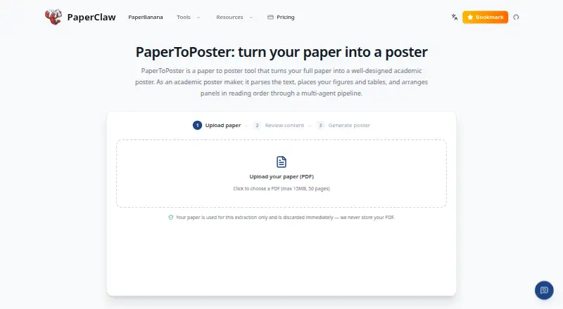 PaperToPoster's website