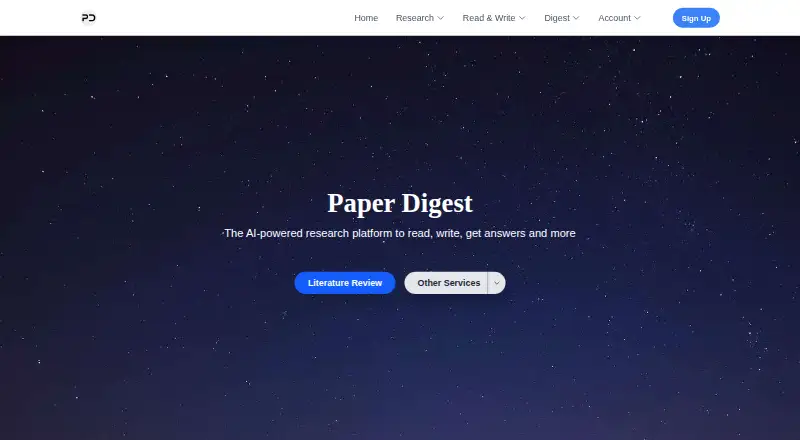 Paper Digest's website