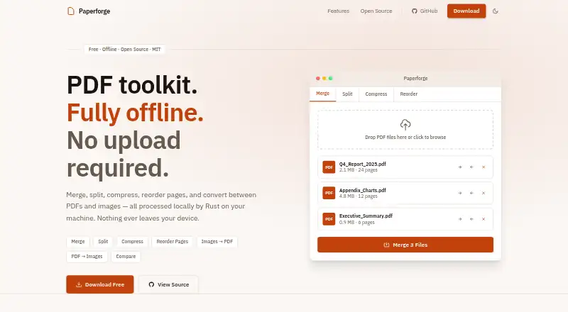 Paperforge's website