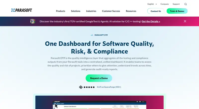 Parasoft DTP's website