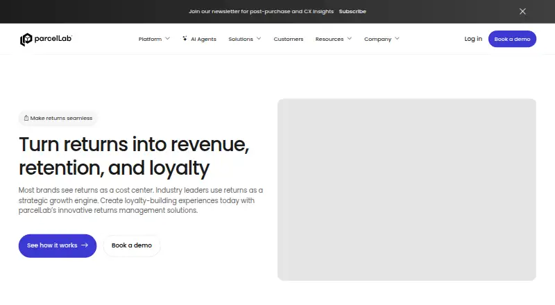 parcelLab Returns's website