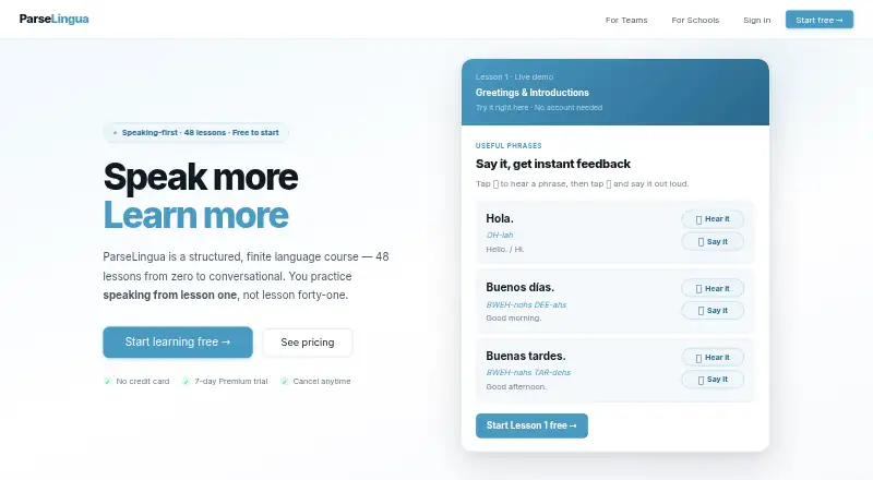 The ParseLingua homepage
