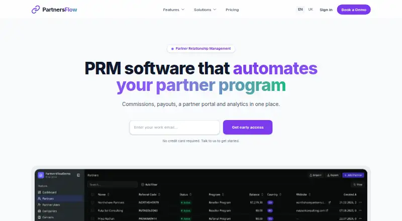 PartnersFlow's website