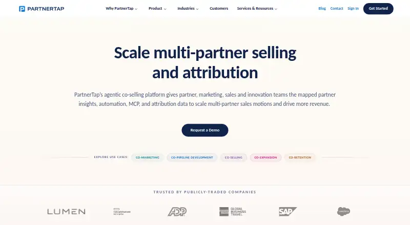 PartnerTap's website