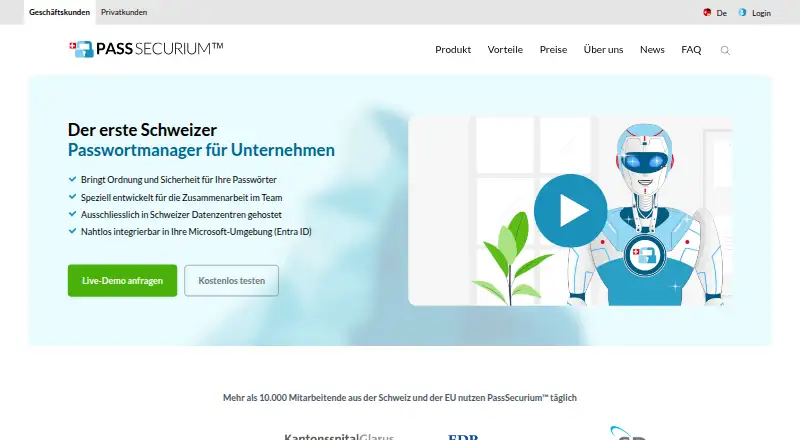 The PassSecurium homepage