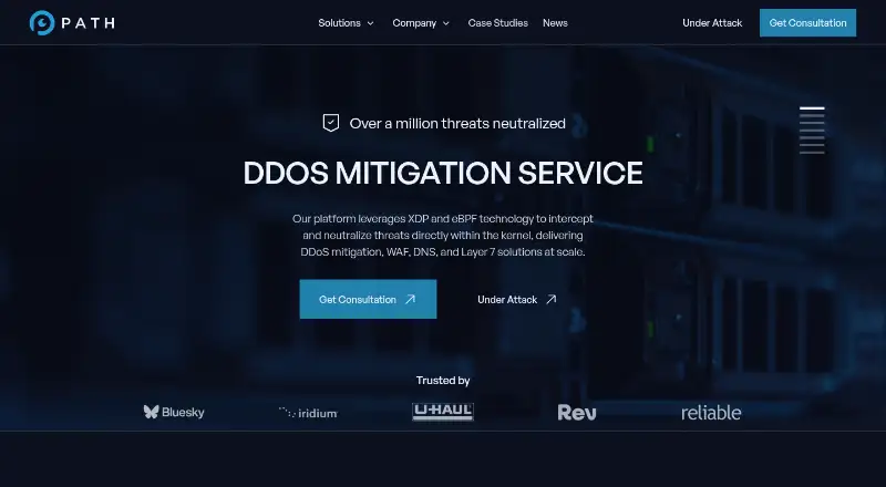 Path Network DDoS Protection's website