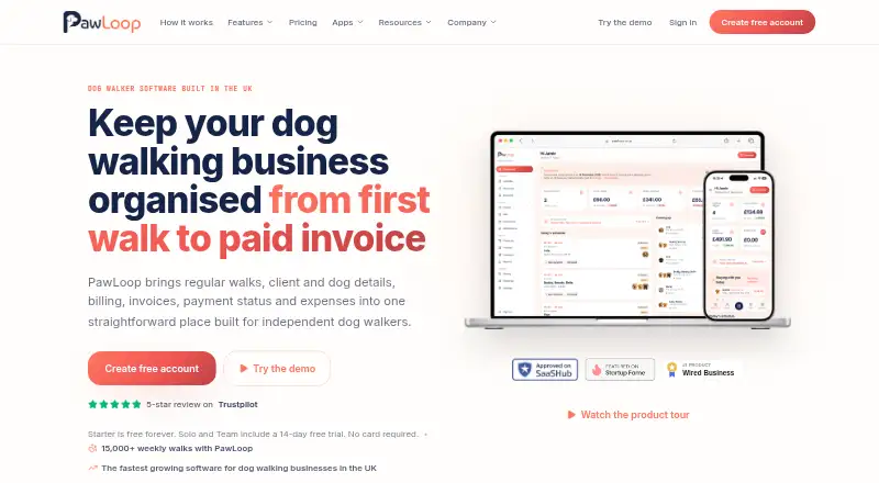 PawLoop's website