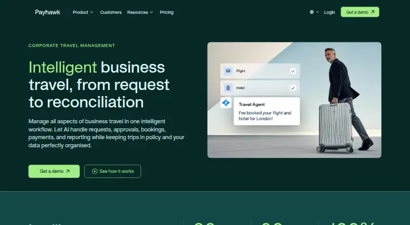 Payhawk Travel's website