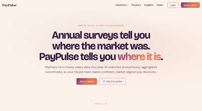 The PayPulse homepage
