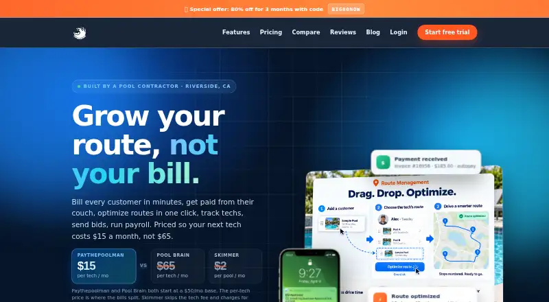 Paythepoolman's website