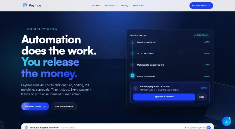 The Paythos homepage