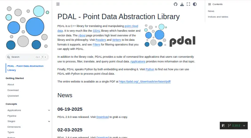 PDAL's website