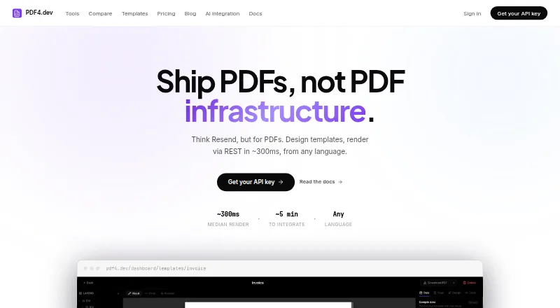 PDF4.dev's website