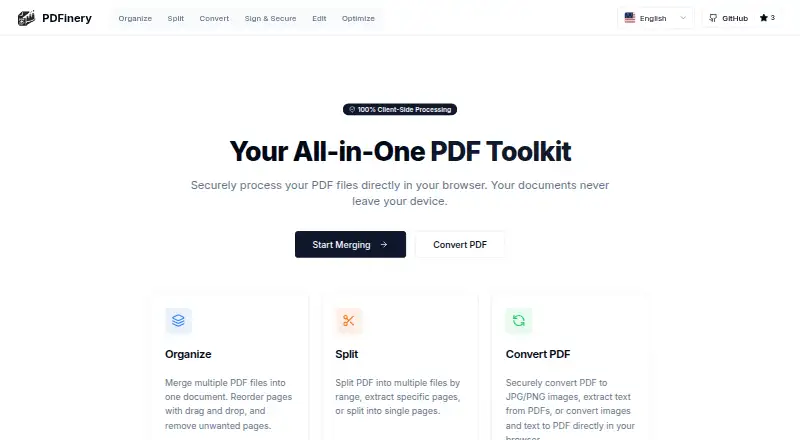 PDFinery's website