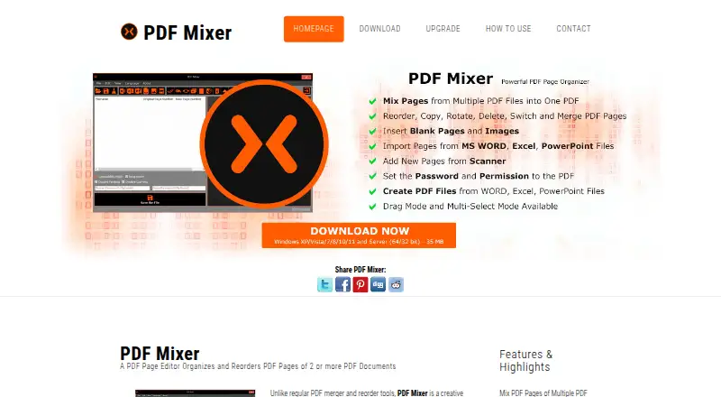 PDF Mixer's website