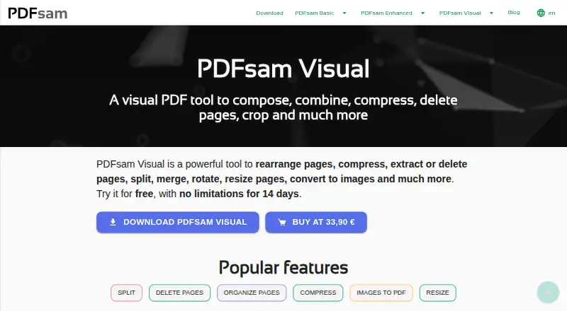 PDFsam Visual's website