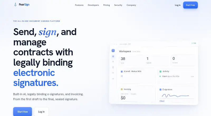 PearSign's website