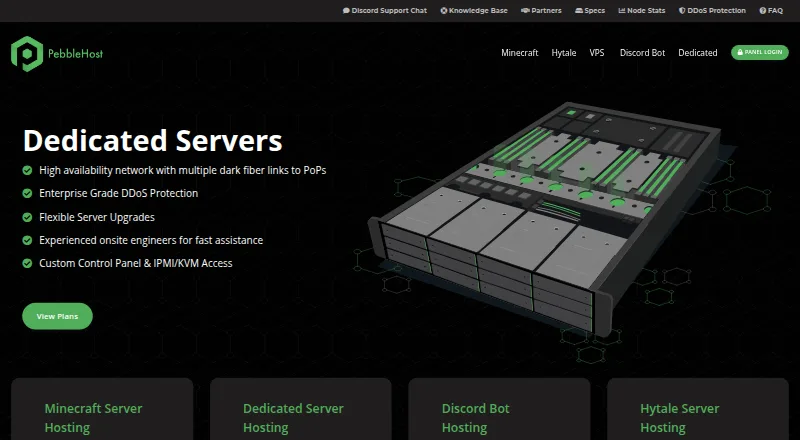 PebbleHost's website